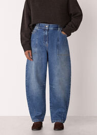Petite Elasticated Waist Barrel Jean